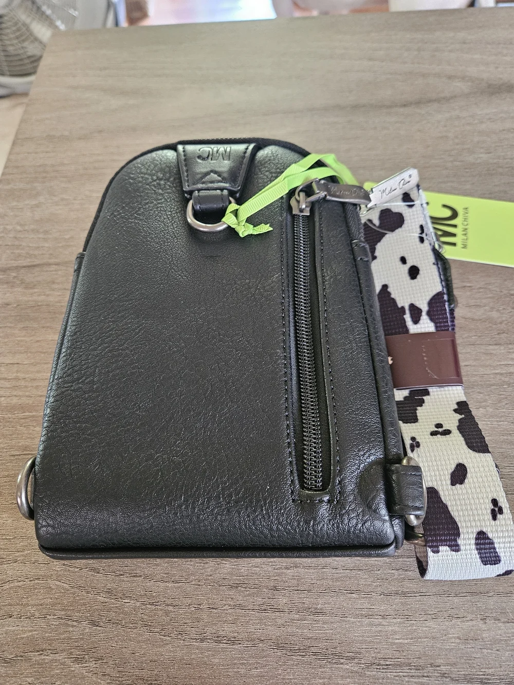 Milan Chiva Cow Print Sling Bag/ Crossbody/ Chest Bag With Fashion Earrings